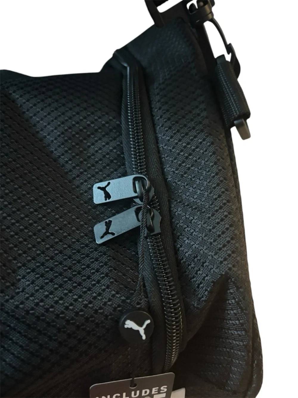 NWT Puma Demand Black Men's Sport Duffel Bag with Silver Logo